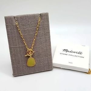 Madewell Gold and Green Pendant Necklace